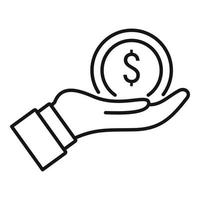 Keep care money transfer icon, outline style vector