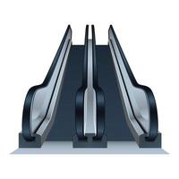 Double mall escalator icon, realistic style vector