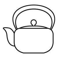 icono de tetera china, estilo de esquema vector