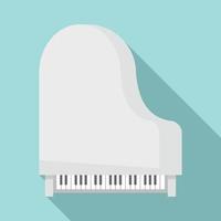 Grand piano top view icon, flat style vector