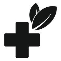icono de homeopatía cruz eco, estilo simple vector