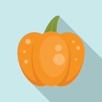 October pumpkin icon, flat style vector