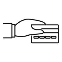 Crowdfunding credit card icon, outline style vector