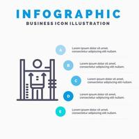 Performance Growth Human Improvement Management Line icon with 5 steps presentation infographics Background vector