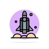 Launcher Rocket Spaceship Transport Usa Abstract Circle Background Flat color Icon vector