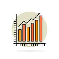 Graph Analytics Business Diagram Marketing Statistics Trends Abstract Circle Background Flat color Icon vector