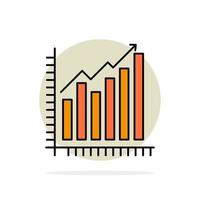 Graph Analytics Business Diagram Marketing Statistics Trends Abstract Circle Background Flat color Icon vector