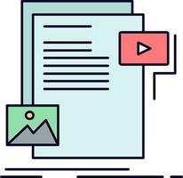 data document file media website Flat Color Icon Vector