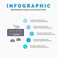 Keyboard Interface Type Typing Infographics Presentation Template 5 Steps Presentation vector