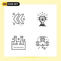 4 Creative Icons for Modern website design and responsive mobile apps 4 Outline Symbols Signs on White Background 4 Icon Pack vector