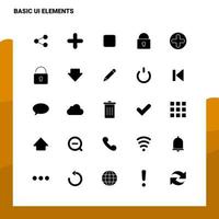 25 Basic Ui Elements Icon set Solid Glyph Icon Vector Illustration Template For Web and Mobile Ideas for business company