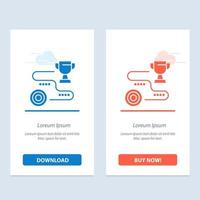 Achievement Target Success Path Win  Blue and Red Download and Buy Now web Widget Card Template vector