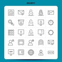 OutLine 25 Security Icon set Vector Line Style Design Black Icons Set Linear pictogram pack Web and Mobile Business ideas design Vector Illustration