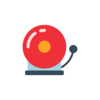 Red fire alarm bell icon. An electric bell sounds to alert you in the event of a fire. png