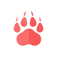 Dog and cat paws with sharp claws. cute animal footprints png