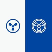 Biohazard Chemist Science Line and Glyph Solid icon Blue banner Line and Glyph Solid icon Blue banner vector