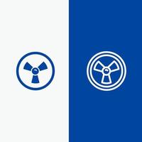 Biohazard Chemist Science Line and Glyph Solid icon Blue banner Line and Glyph Solid icon Blue banner vector