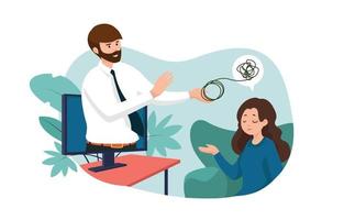 Concept of Online Counseling Methods vector