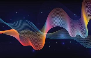 Abstract Gradient Lines and Wave in Vibrant Color vector
