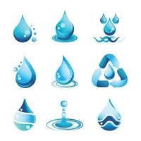 colección de iconos de gota de agua vector