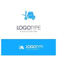 Lifter Lifting Truck Transport Blue Solid Logo with place for tagline vector
