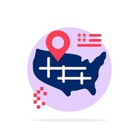 Location Map American Abstract Circle Background Flat color Icon vector