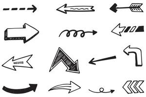 set of hand drawn arrows .Vector doodle design elements. Illustration on white background.for business infographic, banner, web and concept design. vector