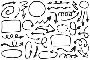 set of hand drawn arrows .Vector doodle design elements. Illustration on white background.for business infographic, banner, web and concept design. vector