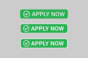 Apply now buttons  design for web services application. vector