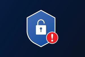 Digital insecurity icon and security alert symbol. vector