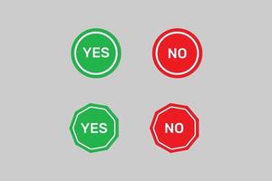 Yes or no button approved or rejected vector design.