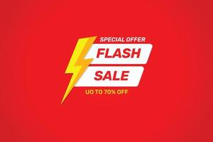 oferta especial descuento de banner de venta flash hasta un 70 por ciento de descuento en diseño premium vector