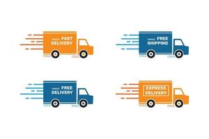 Fast and free delivery illustration design with car vector