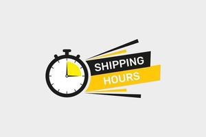 Shipping hours icon with stop watch icon flat style design. vector