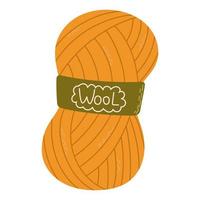 Wool yarns. Knitting tool. Hobby time, handmade things vector