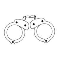 Handcuffs tattoo in y2k, 1990s, 2000s style. Emo goth element design. Old school tattoo. Vector illustration