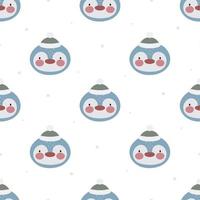 Seamless pattern with cute Penguin. Vector illustration. For card, posters, banners, printing on the pack, printing on clothes, fabric, wallpaper.