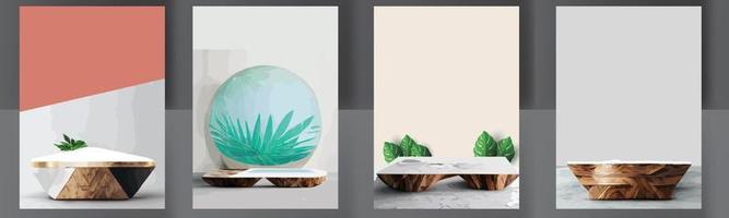 marble mock up, show cosmetic product display, Podium, stage pedestal or platform. 3d vector Abstract minimal ,scene geometric, forms, wood podium white background