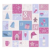 advent calendar template vector