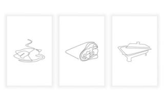 Vector modern minimalism of food and restaurant concept line art drawning illustration