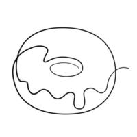 Vector modern minimalism donut line art drawning illustration.