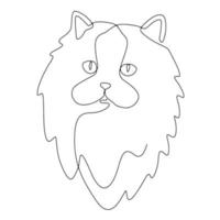 line art and continuous line cat minimal concept element. vector illustration.