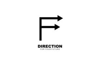 f logo business para empresa de marca. ilustración de vector de plantilla de flecha para su marca.