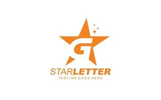 estrella del logotipo g para la empresa de marca. ilustración de vector de plantilla de carta para su marca.