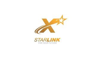 X logo star for branding company. letter template vector illustration for your brand.