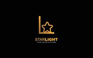 L logo star for branding company. letter template vector illustration for your brand.