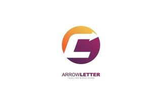 C logo business for branding company. arrow template vector illustration for your brand.