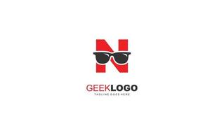 N logo Sunglasses for identity. letter template vector illustration for your brand.