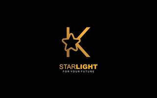 K logo star for branding company. letter template vector illustration for your brand.