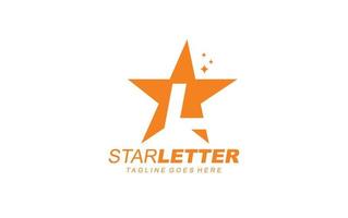 L logo star for branding company. letter template vector illustration for your brand.